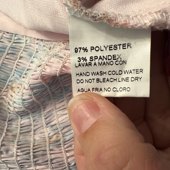 Chicways Floral Smocked Crop Top Women’s Size Large - Picture 4 of 5